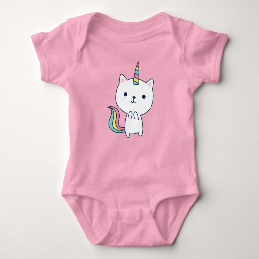 Caticorn | Baby Bodysuit | roze (Voorkant)
