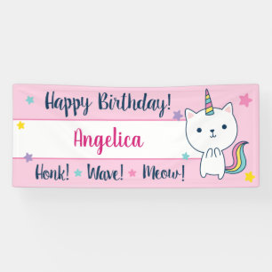 Caticorn Birthday Banner Binnenshuis