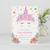 Caticorn Birthday Invitation cati corn invite (Debout devant)