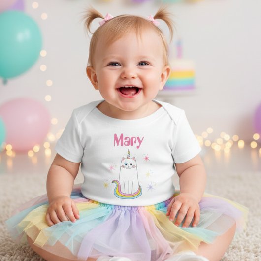 Caticorn Cat Meow-Gical baby name Romper