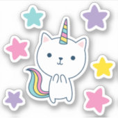 Caticorn Custom-Cut Vinyl Sticker (Voorkant)