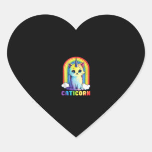 Caticorn cute kat eenhoorn grappig ontwerp voor vr hart sticker