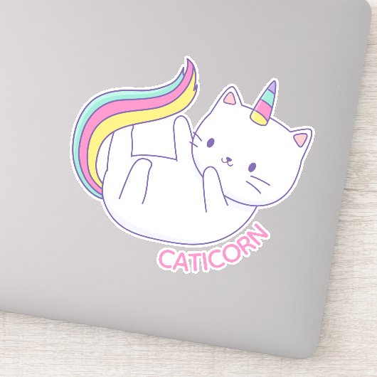Caticorn Cute Unicorn Cat Sticker (Detail)