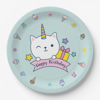 Caticorn Feestje | Papieren Bord | Turquoise
