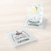 Caticorn Glazen Onderzetter (Schuin)