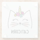 Caticorn Glazen Onderzetter (Achterkant)