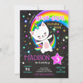 Caticorn Invitation Anniversaire, Cat Rainbow (Devant)