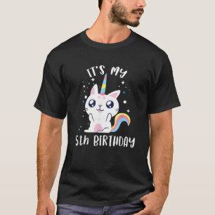 Caticorn Kawaii Kat Unicorn Leeftijd 5 T-Shirt