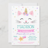 Caticorn Kitty Chat Kitten Invitations d'anniversa (Devant)