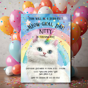 Caticorn Kittycorn Magische kat verjaardagsfeestje Kaart