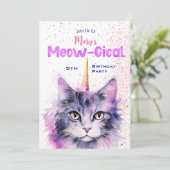 Caticorn Meow-Gical Invitation d'anniversaire (Debout devant)