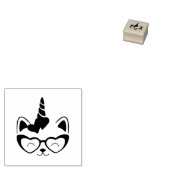 Caticorn met hartbril rubberstempel (Gestempeld)