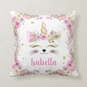 Caticorn personal floral Pillow Kussen
