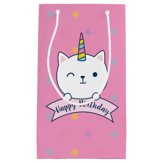 Caticorn | Sac Cadeau | Rose (Devant)