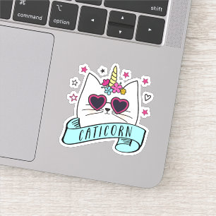 Caticorn Schattige Kawaii eenhoorn kat Sticker