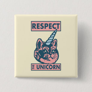 Caticorn Schattigee zware ademhaling Vierkante Button 5,1 Cm