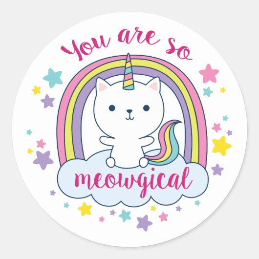 Caticorn | STICKER | Wit (Voorkant)