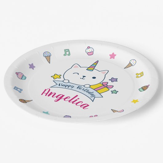 Caticorn Yummies | Papieren Bord | wit (Gekanteld)