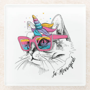 Caticorn Zo Meowgical Glazen Onderzetter