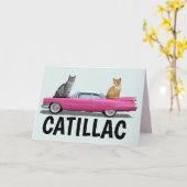 CATILLAC CHAT ROSE CLASSIQUE CARTES D'ANNIVERSAIRE (Fleur jaune)