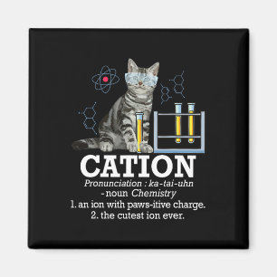 Cation - Funny Chemistry Humor Science Teacher Cat Magneet