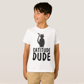 CATITUDE DUDE Funny Boys T-shirts de chat (Devant entier)
