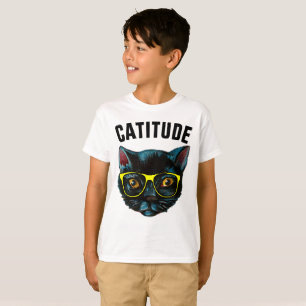 CATITUDE KINDER Funny Cat t-shirts
