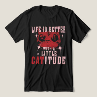 "Catitude" Sassy Cat Quote ontwerp voor Pet Lovers Tri-Blend Shirt