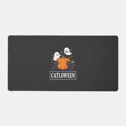 Catloween Drôle Chat Halloween Fantôme Citrouille (Recto)