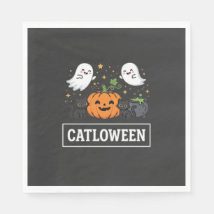 Catloween Mooie Spookkat Halloween Ontwerp_1 Servet