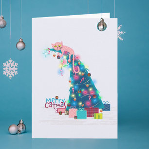 Catmus Tree-kerstkaart Bedankkaart