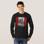 Catnada Lynx Canadensis Canadian Flag Maple Leaf V T-shirt (Voorkant volledig)