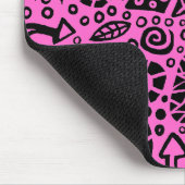 Catnip Dreams - zwart op roze FF66CC Muismat (Hoek)