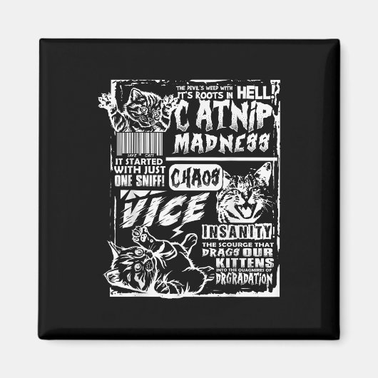 Catnip Madness Grappige kattencadeaus voor kattenl Magneet (Voorkant)