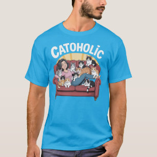 CATOHOLIC - T-shirt Amoureux des chats amusant