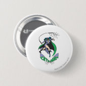 Catoman & Logo Green Ronde Button 5,7 Cm (Voorkant /achterkant)