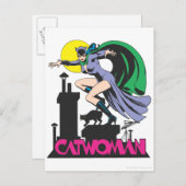 Catoman & Logo roze Briefkaart (Voorkant / Achterkant)