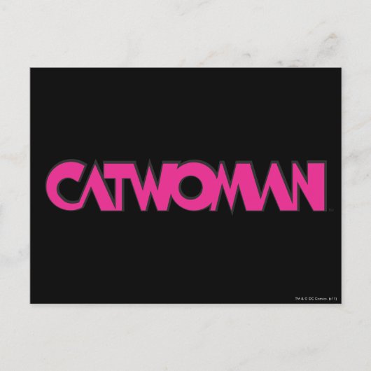 Catoman Logo roze Briefkaart (Voorkant)