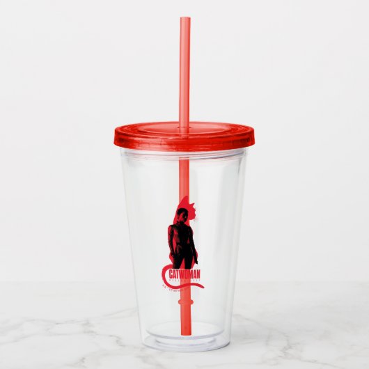 Catoman Selina Kyle Cat Silhouette Acryl Drinkbeker (Voorkant)