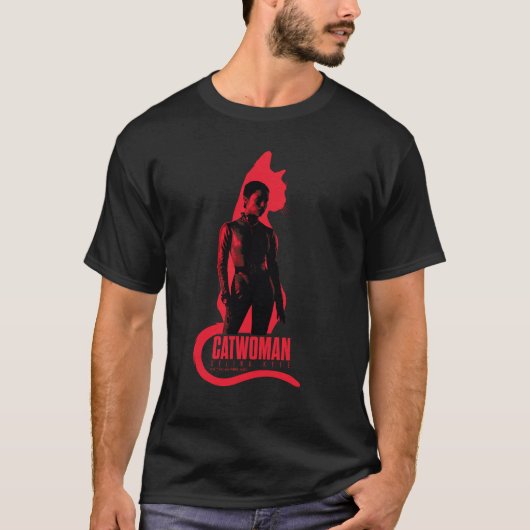Catoman Selina Kyle Cat Silhouette T-shirt (Voorkant)
