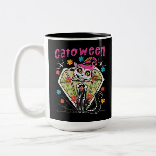 Catoween Halloween Tweekleurige Koffiemok