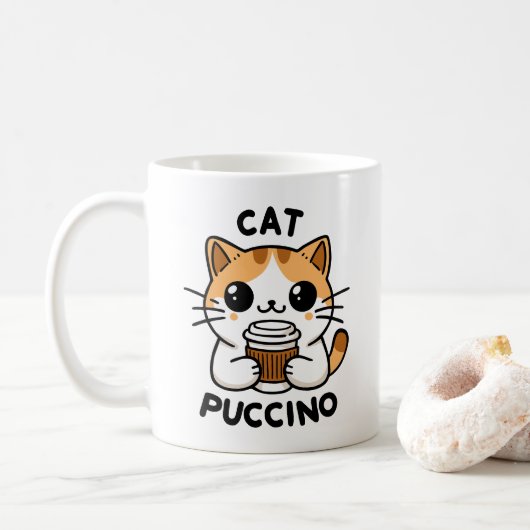 Catpuccino 2 koffiemok (Met donut)
