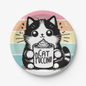 Catpuccino 3 papieren bordje (Voorkant)