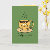 Catpuccino Café Cappuccino Carte de voeux pour cha (Fleur jaune)