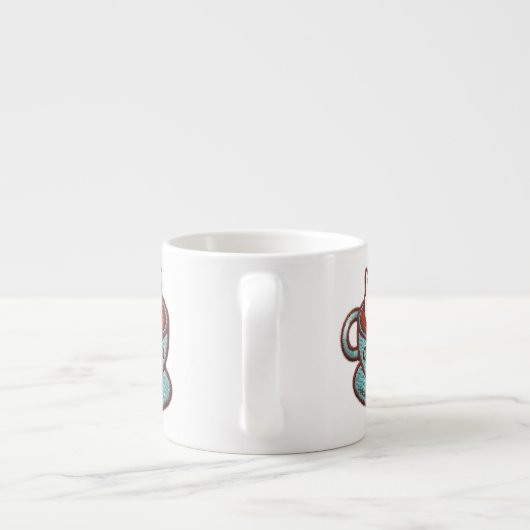 CATPUCCINO CAT Brodé Patch Espresso Mug (Dos)