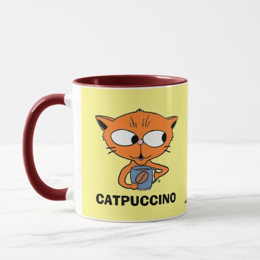CATPUCCINO Cat Pun Humoristic Coffee Mug (Gauche)