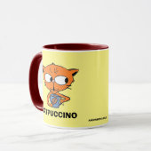 CATPUCCINO Cat Pun Humoureuze koffie Mok (Voorkant links)