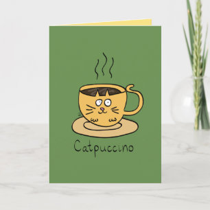 Catpuccino Coffee Cappuccino Cat Wenskaart Kaart