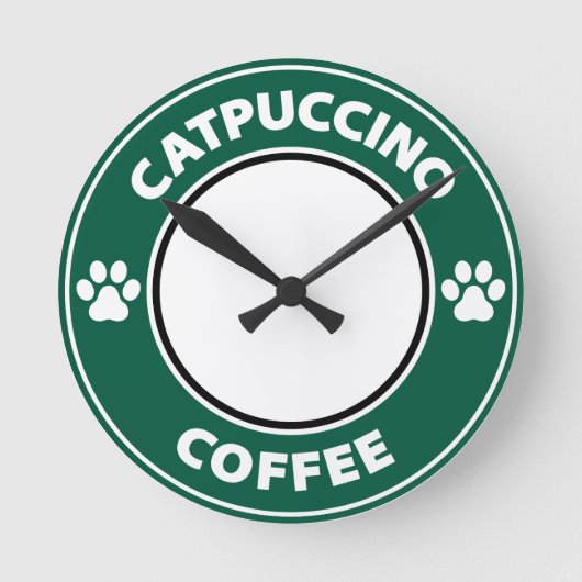 Catpuccino Coffee Ronde Klok (Voorkant)