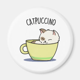 Catpuccino Grappige Kitty Kat In Kop Pun Magneet